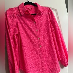 Sea Breeze Eyelet Button Down EC